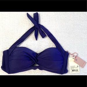 ALEX MARIE Push Up Bikini Top, Blue, Size Medium.  New With Tags NWT.